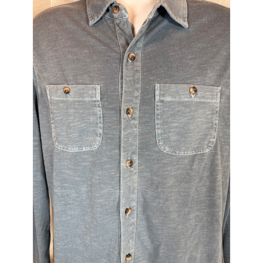 Nautica Mens Long Sleeve Button‎ Down Shirt Gray Size S Pocket Detail Nautical - Picture 3 of 6
